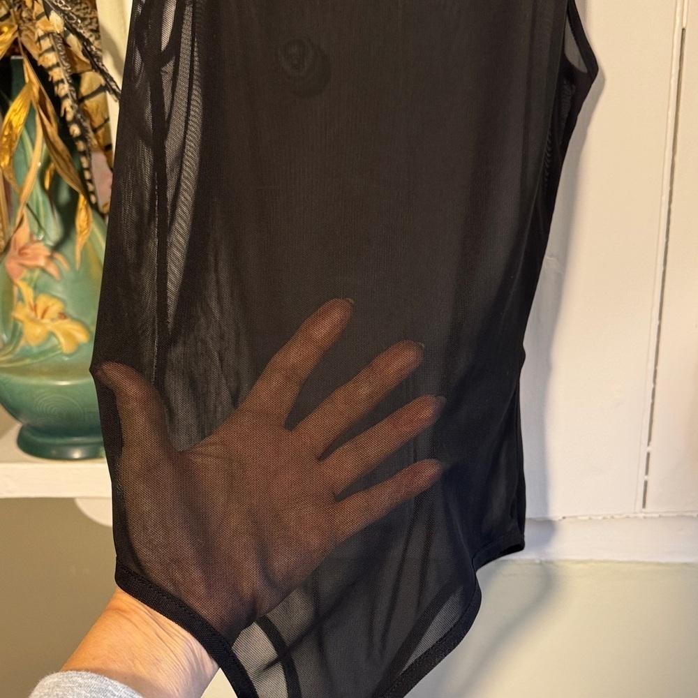 NWOT Windsor Black Sheer Bodysuit - Picture 2 of 6
